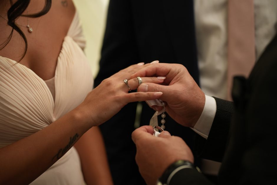 Close up of wedding rings representing wedding photography